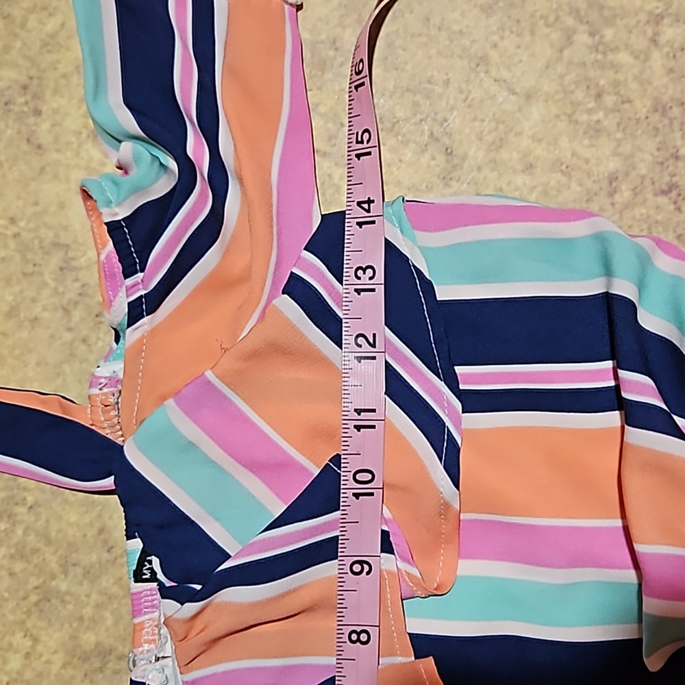 My Michelle | Fun Striped Off Shoulder Romper - Picture 6 of 8